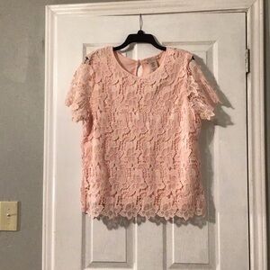 Philosophy pink crochet blouse NWT